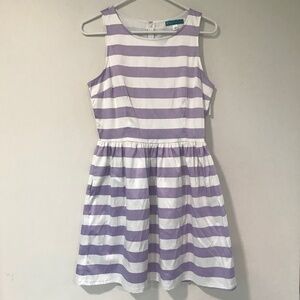 💓Pim + Larkin Lavender Pastel Striped Dress With Pockets